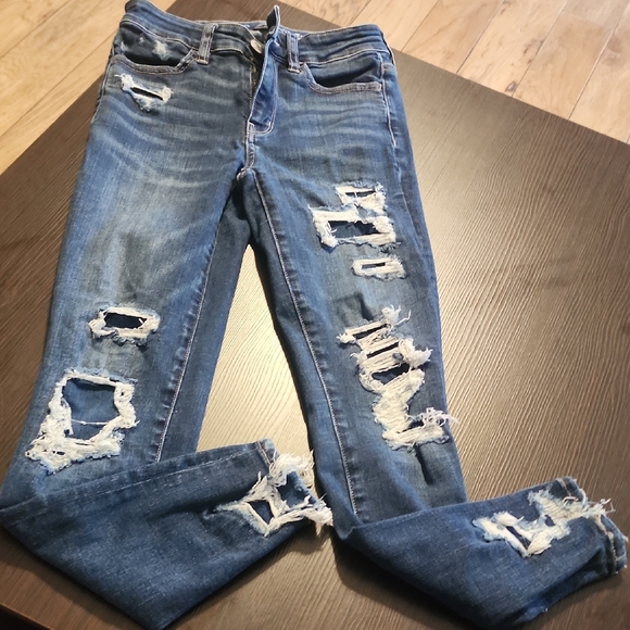American Eagle Outfitters Denim - American Eagle Outfitters Ripped Blue Skinny Jeans